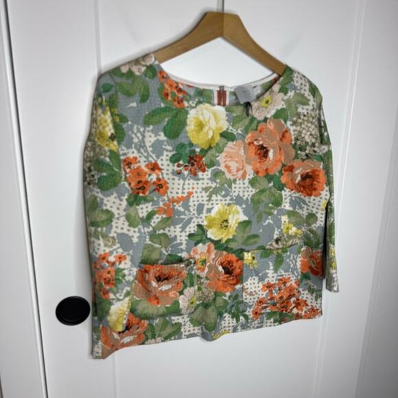 Anthropologie HD In Paris Bloomfield Floral Lightweight Pocket Blouse Size Small - Picture 2 of 7